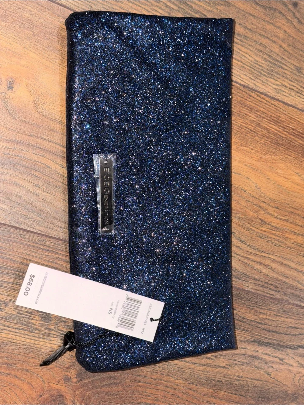 Sparkling Navy Glitter Wristlet Clutch